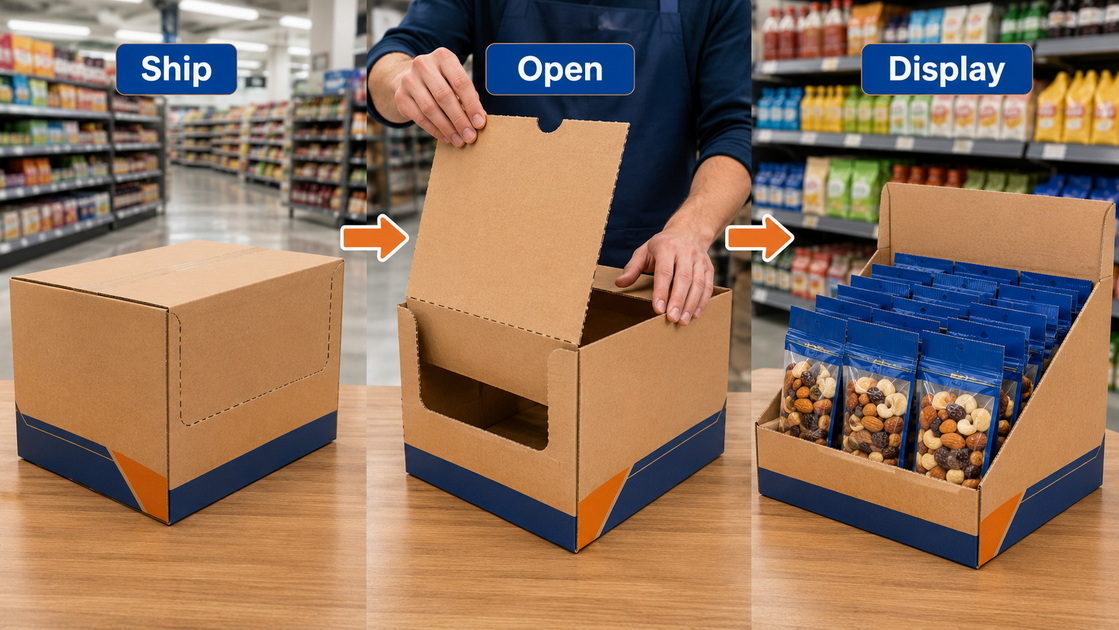 PDQ Display From Shipping To Shelf PDQ Display From Shipping To Shelf