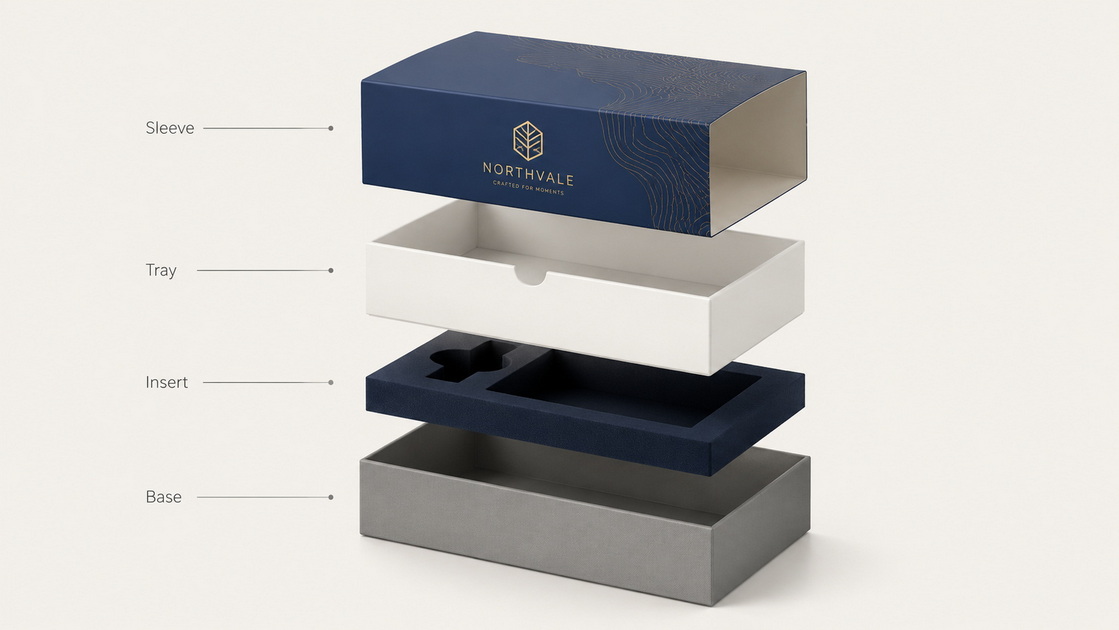Hybrid Gift Box Structure Exploded View Hybrid Gift Box Structure Exploded View