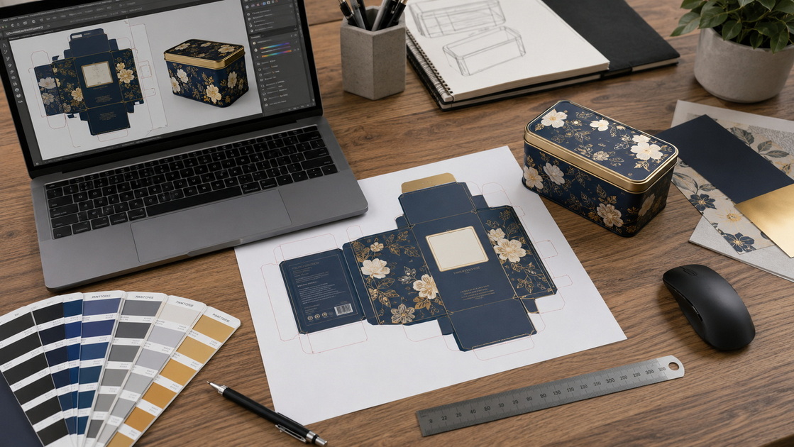 Tin Box Design And Dieline Workflow Tin Box Design And Dieline Workflow