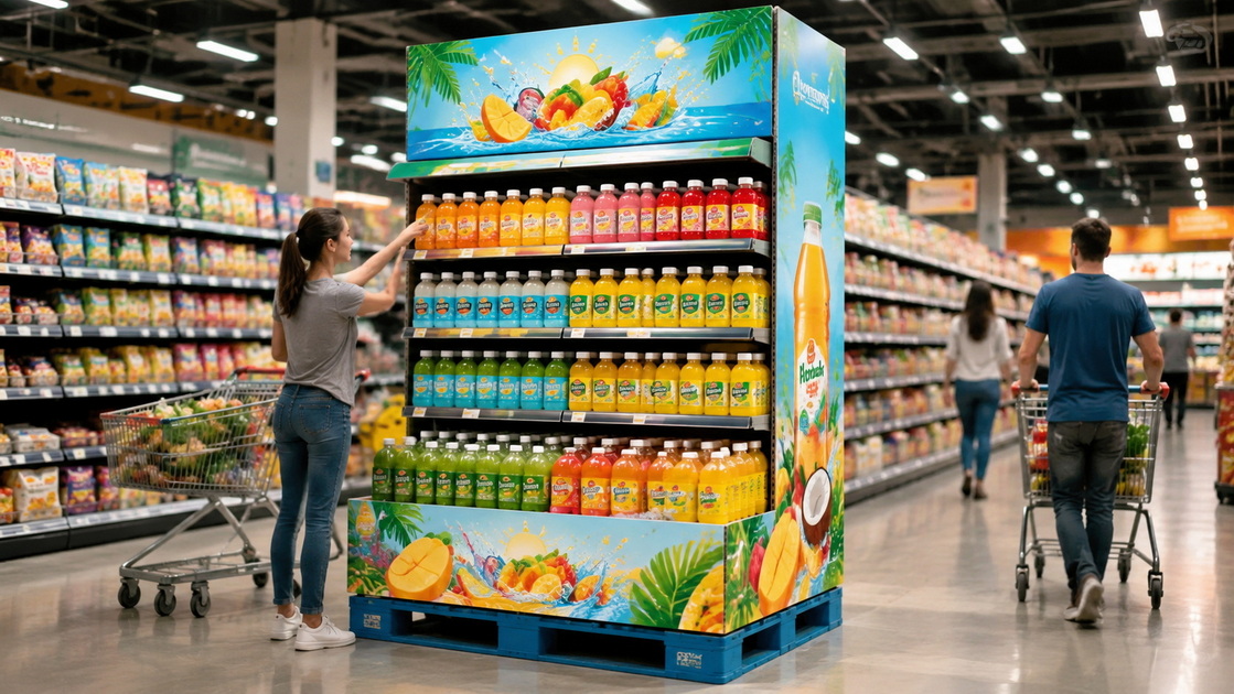 Endcap Pallet Display In Supermarket Endcap Pallet Display In Supermarket