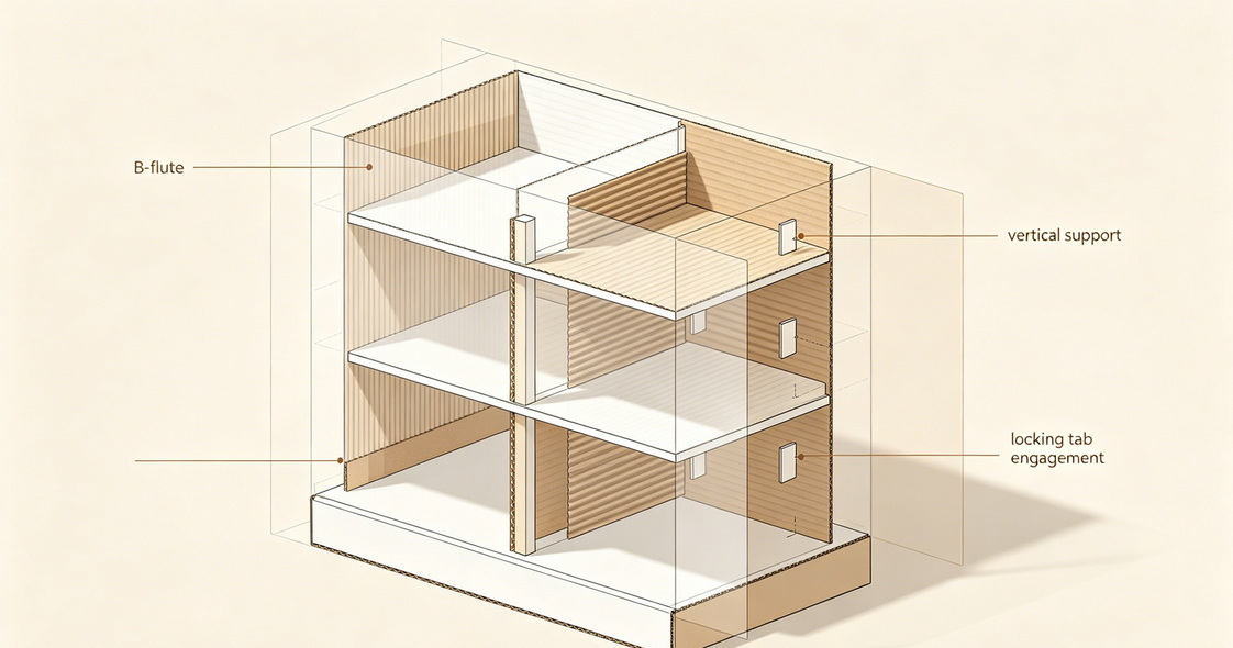Cardboard Endcap Structure Cutaway Cardboard Endcap Structure Cutaway