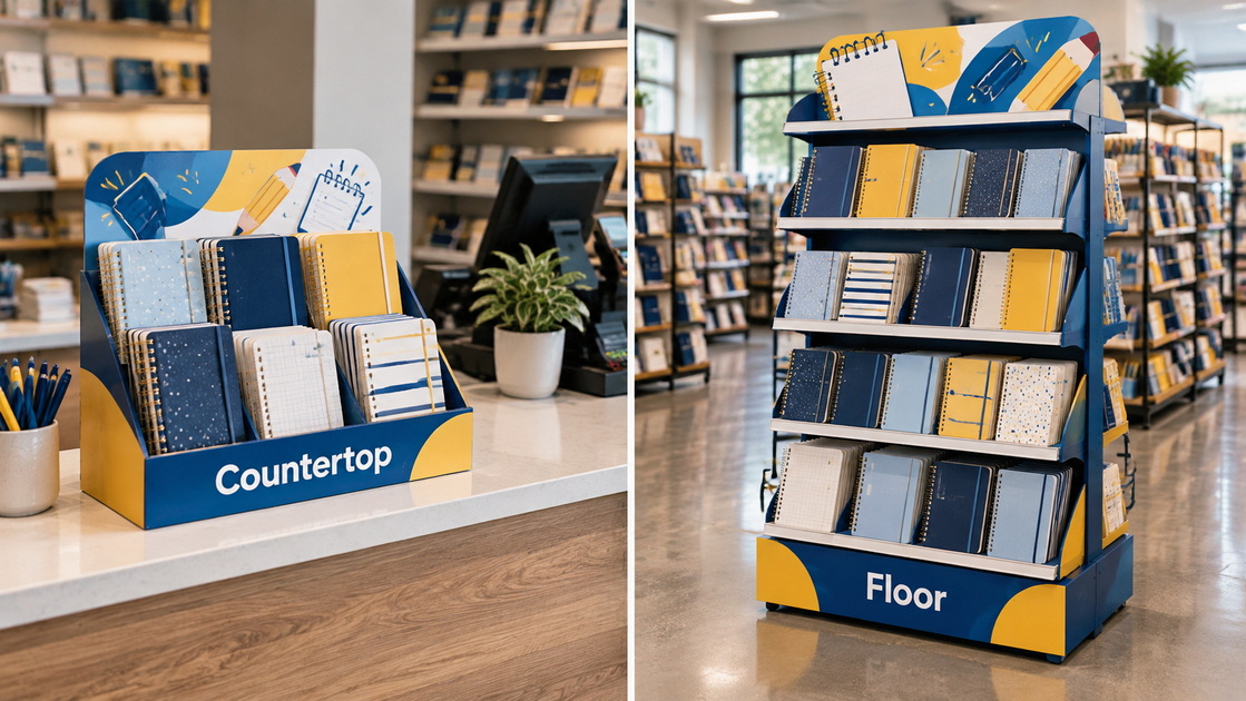 Countertop and Floor Notebook Display Comparison Countertop and Floor Notebook Display Comparison