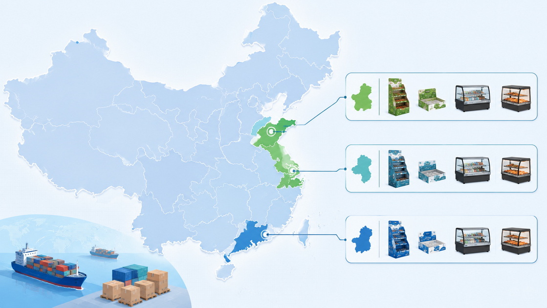 China Food Display Manufacturing Map China Food Display Manufacturing Map