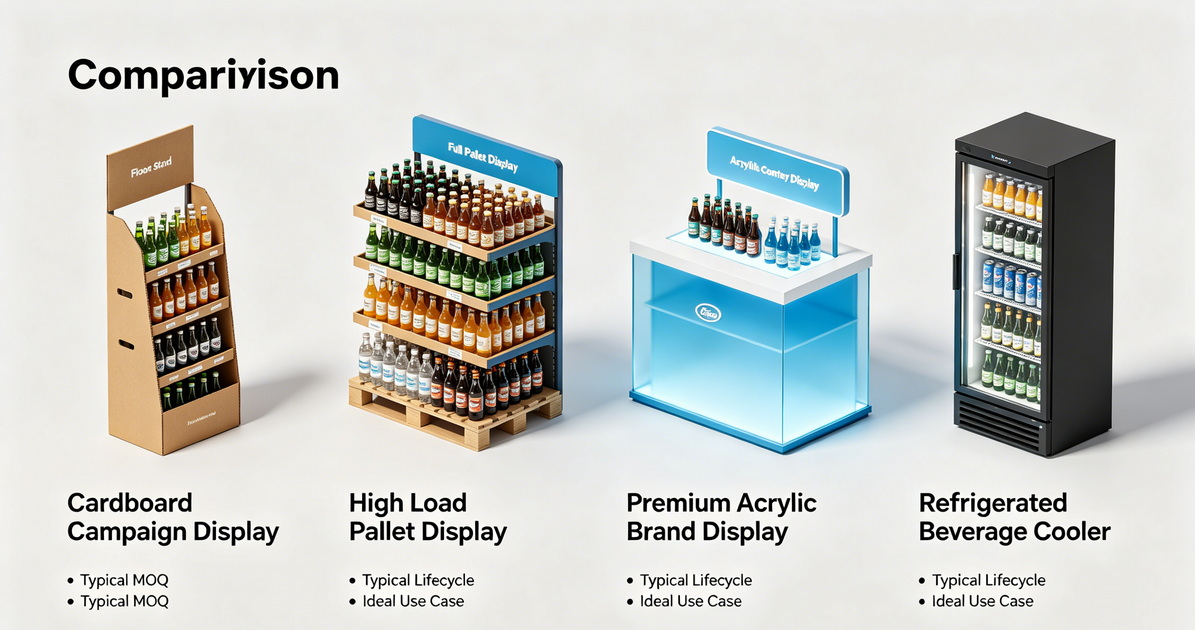 Types Of Beverage Displays Comparison Types Of Beverage Displays Comparison