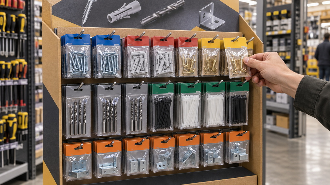 Cardboard Hook Display For Hardware Accessories Cardboard Hook Display For Hardware Accessories