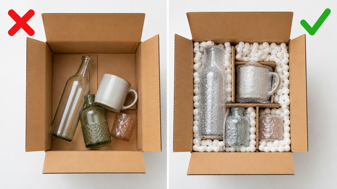 Correct Vs Incorrect Fragile Packing Correct Vs Incorrect Fragile Packing