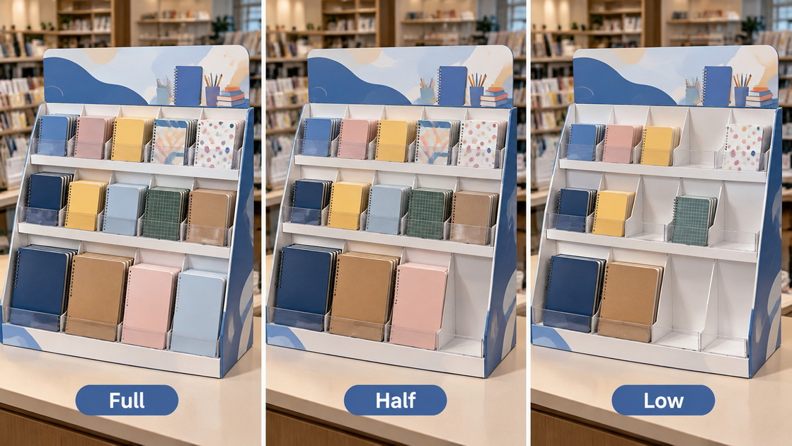Notebook Display at Different Stock Levels Notebook Display at Different Stock Levels