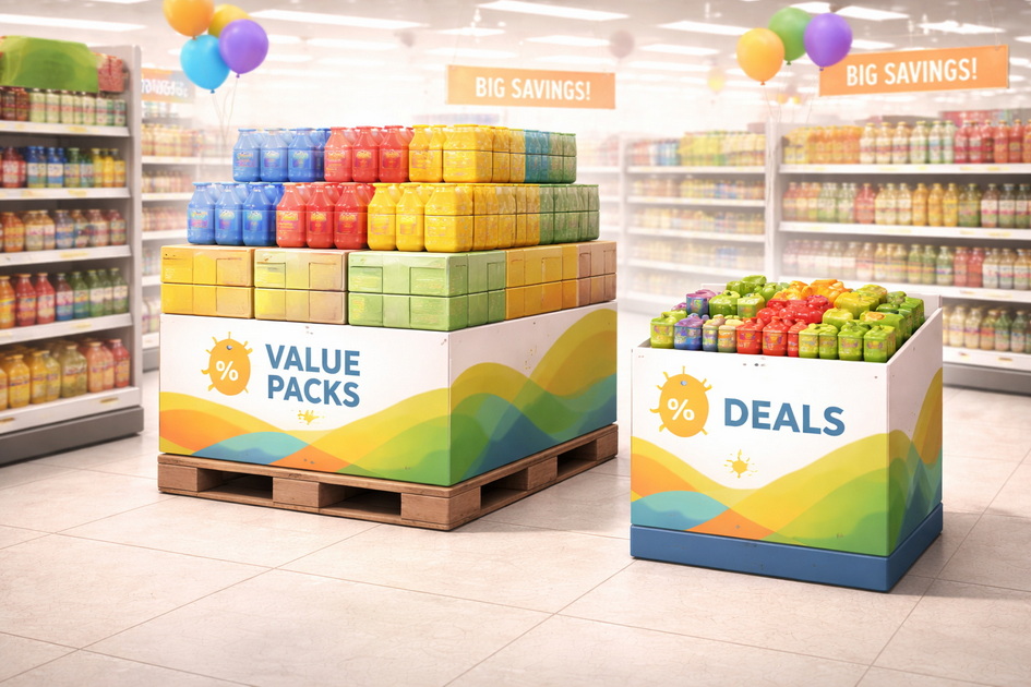 Dump Bin And Pallet Promotion Zone Dump Bin And Pallet Promotion Zone