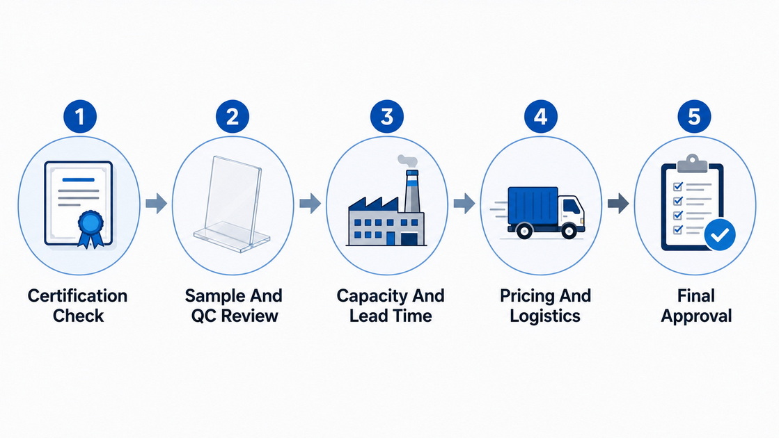 Acrylic Display Supplier Evaluation Flow Acrylic Display Supplier Evaluation Flow
