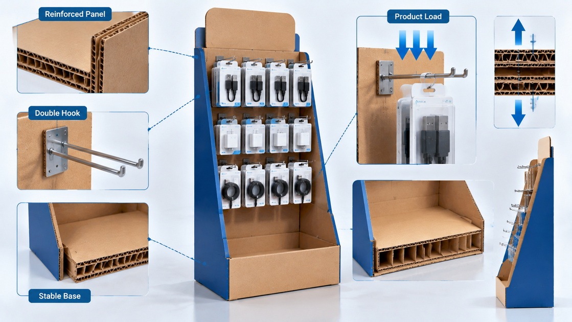 Cardboard Hook Display Structural Design
