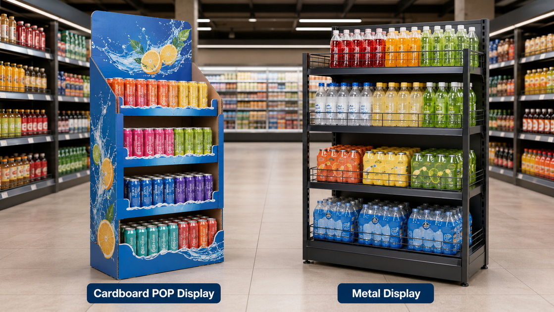 Cardboard POP Display Vs Plastic Counter Display for High-Traffic Checkout Areas