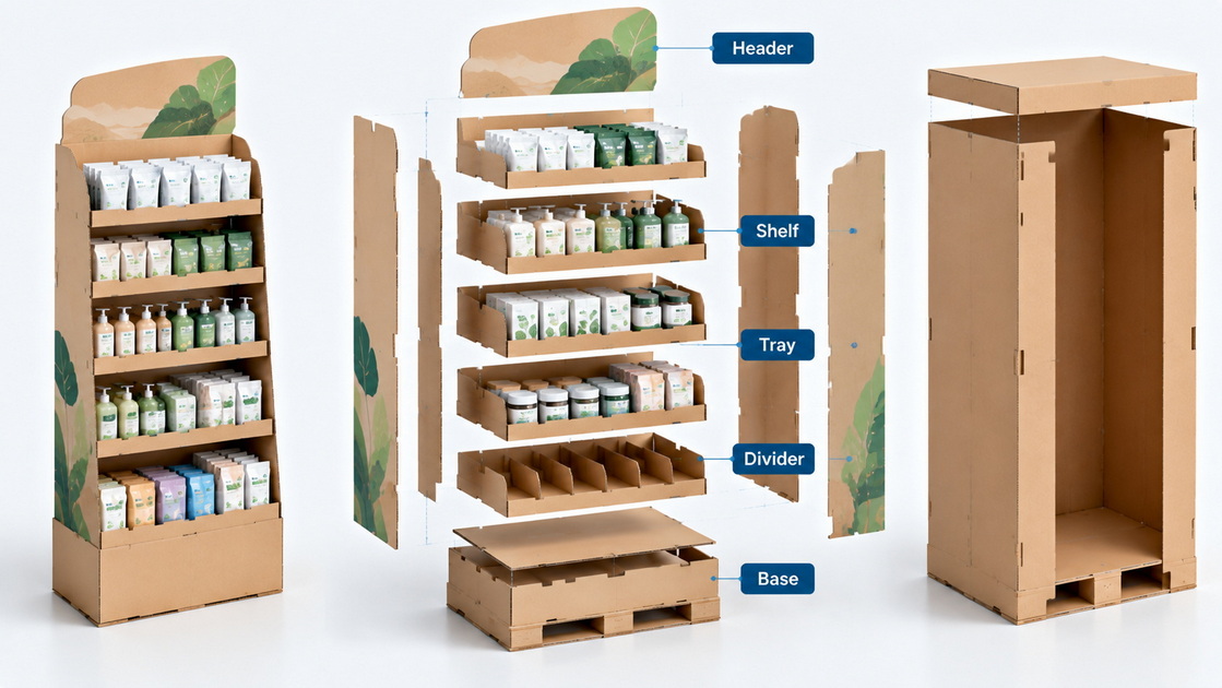 Free Standing Display Unit Structure