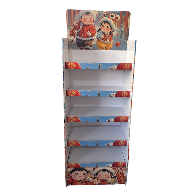 Cardboard CNY Gift Items Floor Display