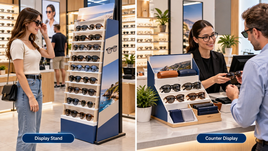 Sunglasses Display Stand And Counter Display Comparison