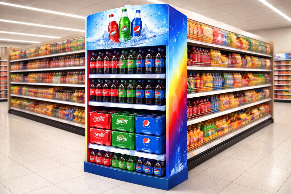 Beverage End Cap In Snack Aisle