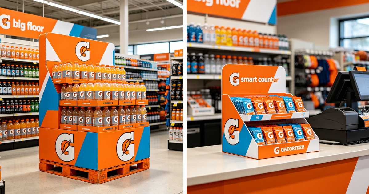  How A Strategically Designed POP Display Can Transform Beverage Sales: A Gatorade Floor Display Case Study Reimagined For Countertop Display Success