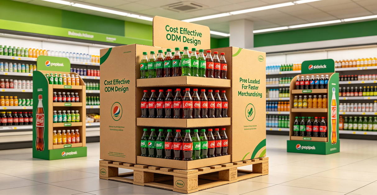 Long Win Beverage Pallet Display In Retail Store