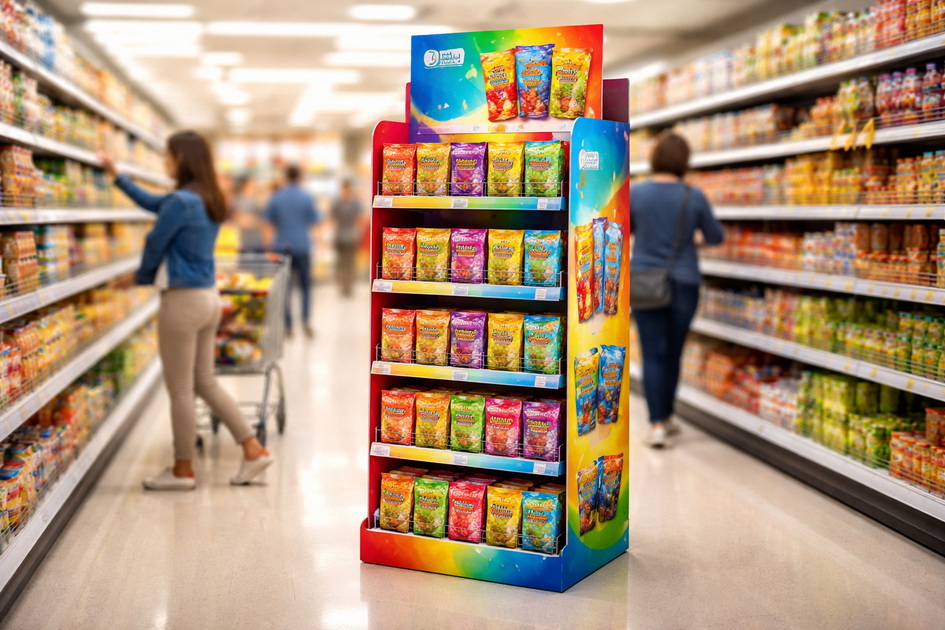 Temporary Cardboard Display In Supermarket Aisle.jpg