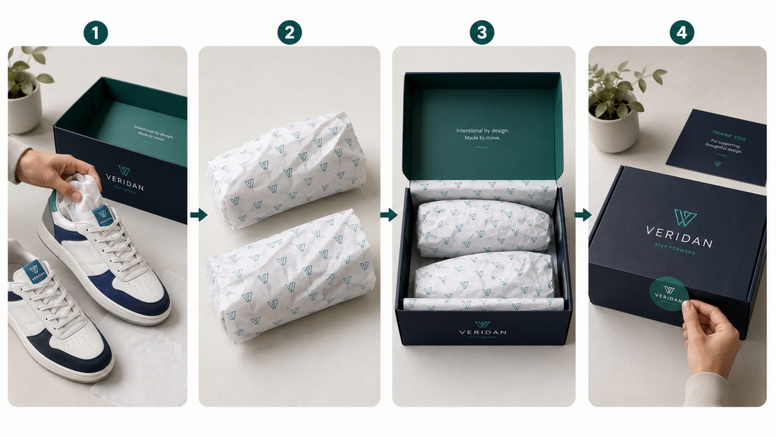 Custom Shoe Box Packing Steps