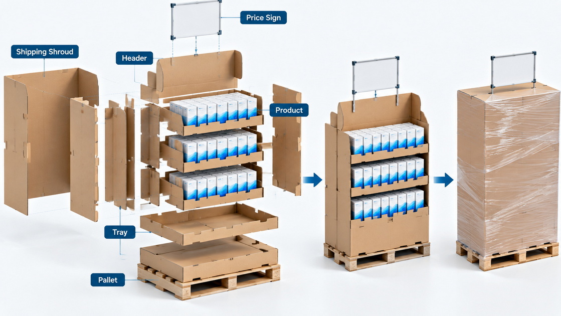 Retail Ready Pallet Display Structure