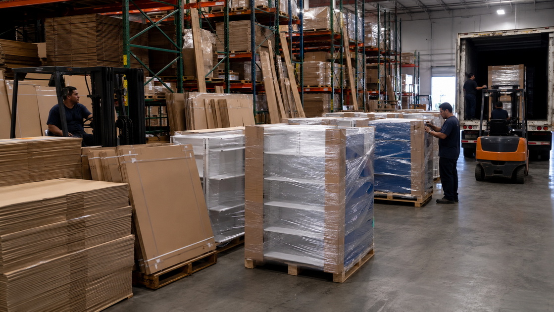 Flat Packed Floor Display Retail Delivery