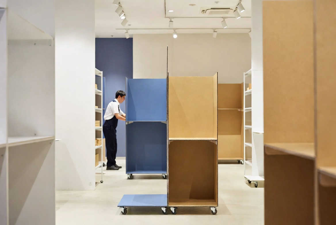 Modular Cardboard Displays Creating Micro Aisle