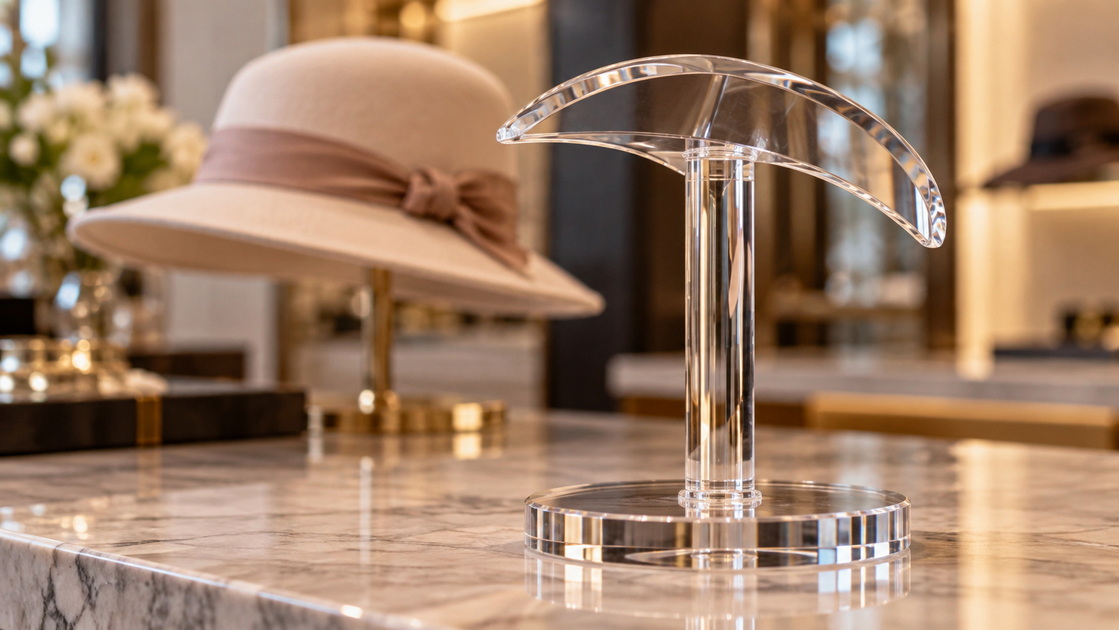 Acrylic Hat Display Finish Detail