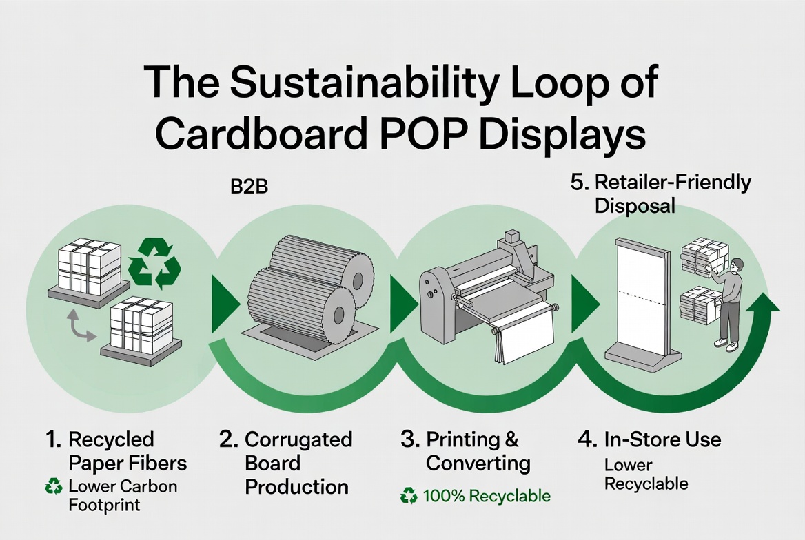 Eco Friendly Cardboard Display Recycling Loop